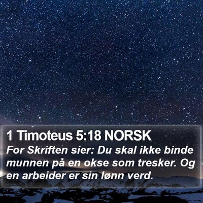1 Timoteus 5:18 NORSK Bible Verse Image