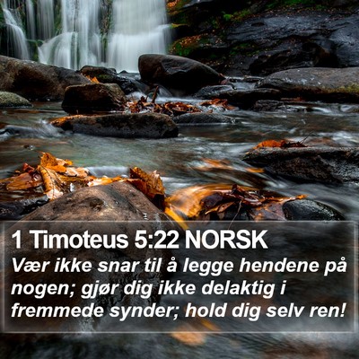 1 Timoteus 5:22 NORSK Bible Verse Image