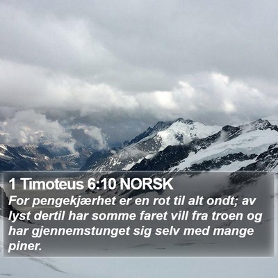 1 Timoteus 6:10 NORSK Bible Verse Image