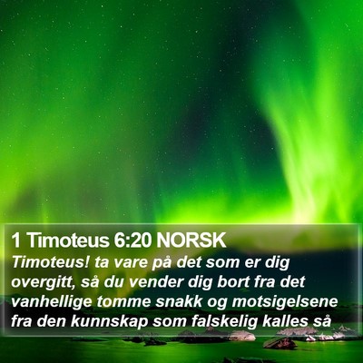 1 Timoteus 6:20 NORSK Bible Verse Image