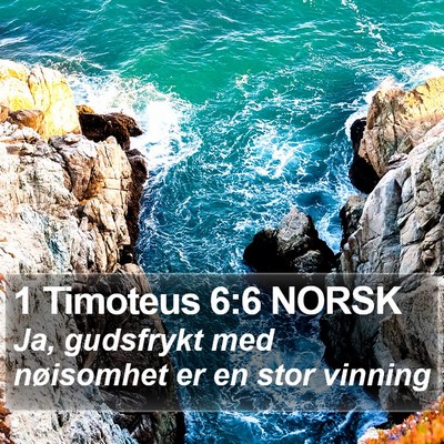 1 Timoteus 6:6 NORSK Bible Verse Image