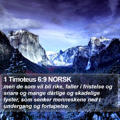 1 Timoteus 6:9 NORSK Bible Verse Image