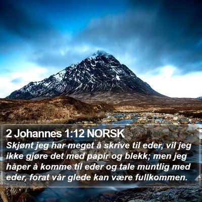 2 Johannes 1:12 NORSK Bible Verse Image