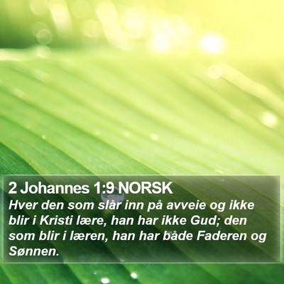 2 Johannes 1:9 NORSK Bible Verse Image