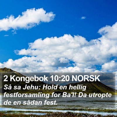 2 Kongebok 10:20 NORSK Bible Verse Image