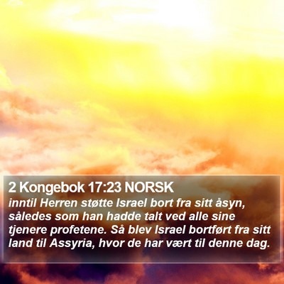 2 Kongebok 17:23 NORSK Bible Verse Image