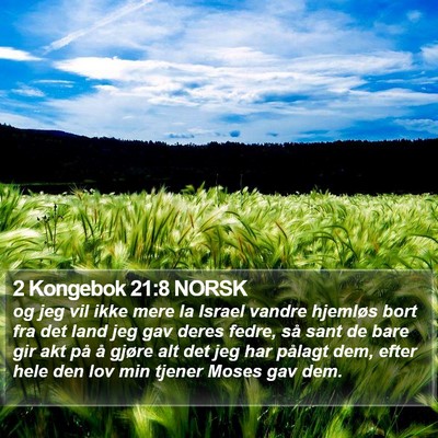 2 Kongebok 21:8 NORSK Bible Verse Image