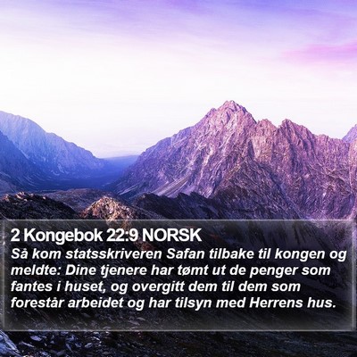 2 Kongebok 22:9 NORSK Bible Verse Image