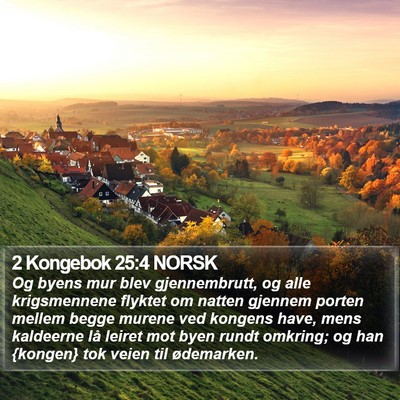 2 Kongebok 25:4 NORSK Bible Verse Image