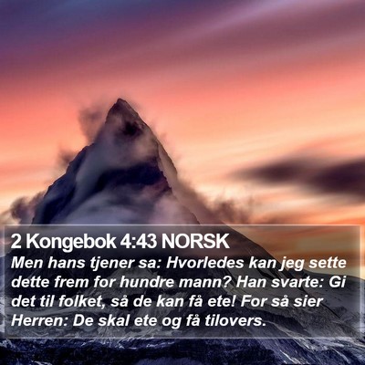 2 Kongebok 4:43 NORSK Bible Verse Image
