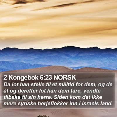 2 Kongebok 6:23 NORSK Bible Verse Image