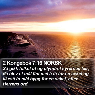 2 Kongebok 7:16 NORSK Bible Verse Image