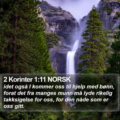 2 Korinter 1:11 NORSK Bible Verse Image