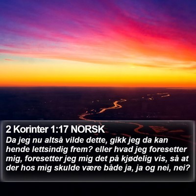 2 Korinter 1:17 NORSK Bible Verse Image