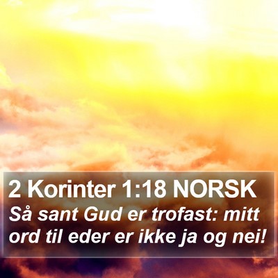 2 Korinter 1:18 NORSK Bible Verse Image