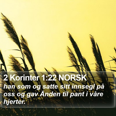 2 Korinter 1:22 NORSK Bible Verse Image