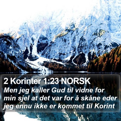 2 Korinter 1:23 NORSK Bible Verse Image