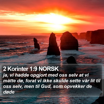 2 Korinter 1:9 NORSK Bible Verse Image