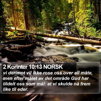 2 Korinter 10:13 NORSK Bible Verse Image