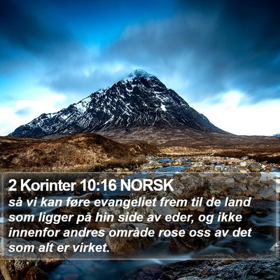 2 Korinter 10:16 NORSK Bible Verse Image