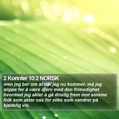 2 Korinter 10:2 NORSK Bible Verse Image