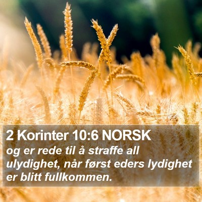 2 Korinter 10:6 NORSK Bible Verse Image