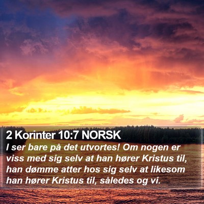 2 Korinter 10:7 NORSK Bible Verse Image
