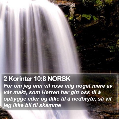 2 Korinter 10:8 NORSK Bible Verse Image