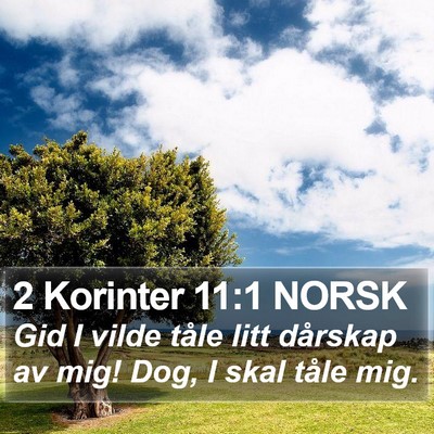 2 Korinter 11:1 NORSK Bible Verse Image