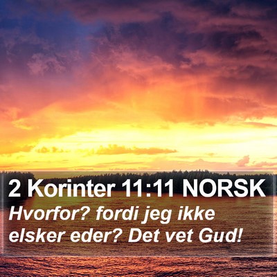 2 Korinter 11:11 NORSK Bible Verse Image