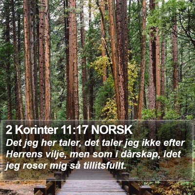 2 Korinter 11:17 NORSK Bible Verse Image