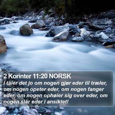 2 Korinter 11:20 NORSK Bible Verse Image