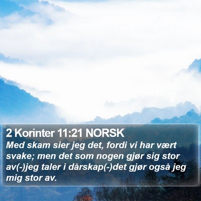 2 Korinter 11:21 NORSK Bible Verse Image