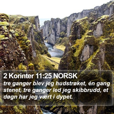 2 Korinter 11:25 NORSK Bible Verse Image