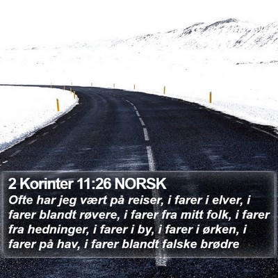 2 Korinter 11:26 NORSK Bible Verse Image