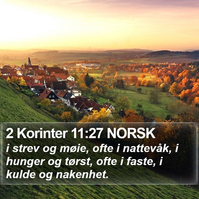 2 Korinter 11:27 NORSK Bible Verse Image