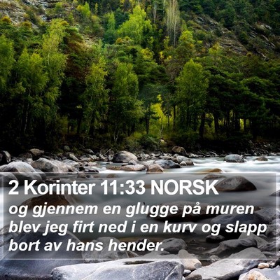 2 Korinter 11:33 NORSK Bible Verse Image