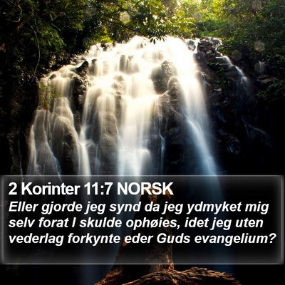 2 Korinter 11:7 NORSK Bible Verse Image
