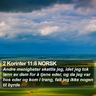 2 Korinter 11:8 NORSK Bible Verse Image