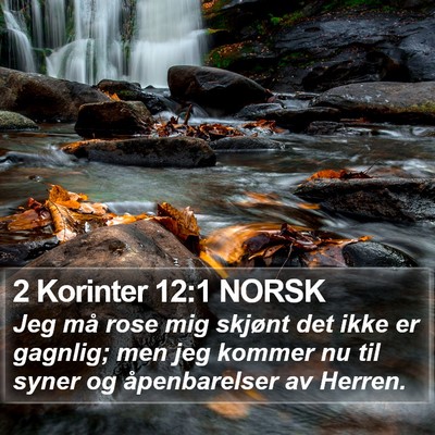 2 Korinter 12:1 NORSK Bible Verse Image