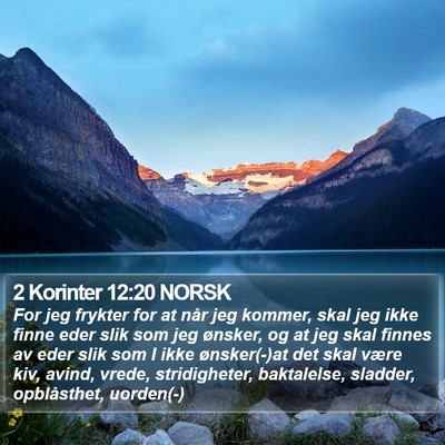 2 Korinter 12:20 NORSK Bible Verse Image