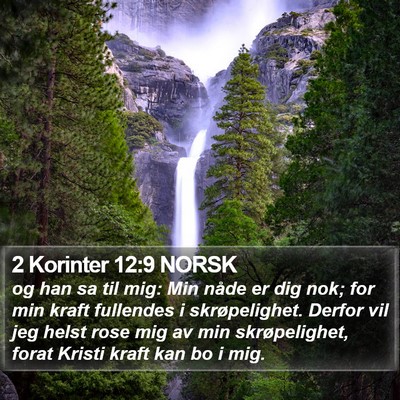 2 Korinter 12:9 NORSK Bible Verse Image