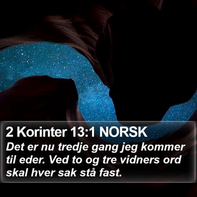 2 Korinter 13:1 NORSK Bible Verse Image
