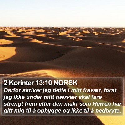 2 Korinter 13:10 NORSK Bible Verse Image