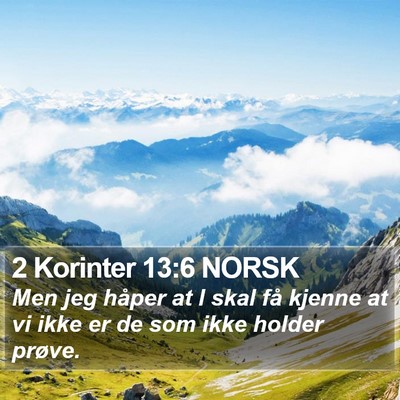 2 Korinter 13:6 NORSK Bible Verse Image