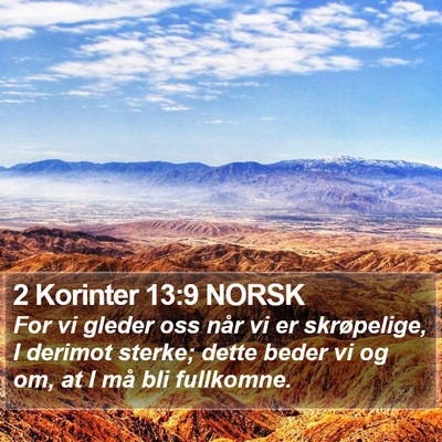 2 Korinter 13:9 NORSK Bible Verse Image