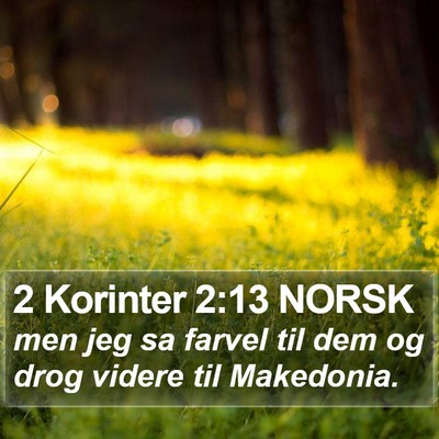 2 Korinter 2:13 NORSK Bible Verse Image