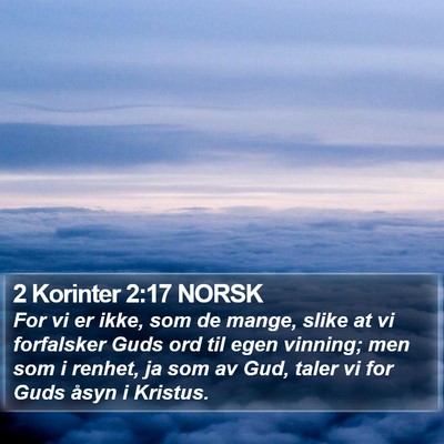 2 Korinter 2:17 NORSK Bible Verse Image