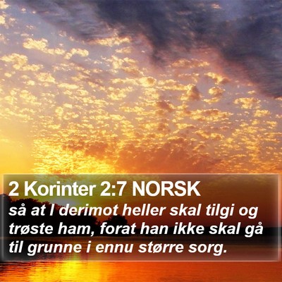 2 Korinter 2:7 NORSK Bible Verse Image