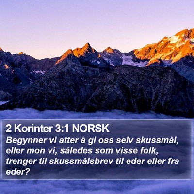2 Korinter 3:1 NORSK Bible Verse Image